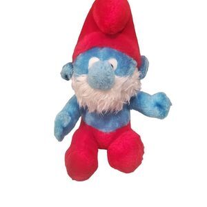 Vtg Smurfs 1979 10" Christmas Papa Smurf  Nutshell PEYO Wallace And Berrie Plush